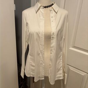 Lafayette 148 women’s white button up blouse